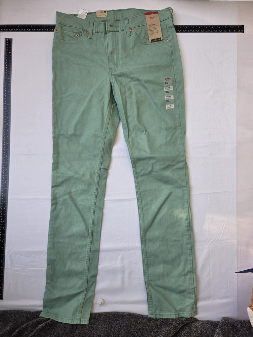 Levi's 511 Slim Fit Jeans Mens 34x36 Mint Green Stretch Denim NWT